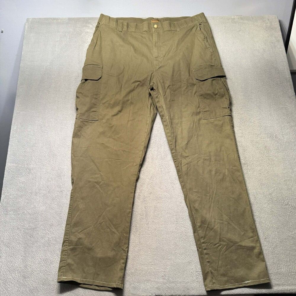 Boulder Creek Mens 40 Tall Cargo Pants Green Stretch Outdoor Workwear Hiking EUC